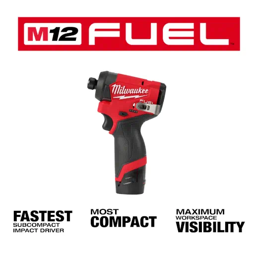 Milwaukee M12 FUEL 1/4" Hex Impact Driver Kit from GME Supply